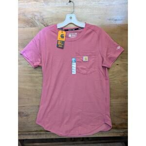 Carhartt Force T-Shirt Womens S Pink Relaxed Midweight Short Sleeve TK6652-W NWT